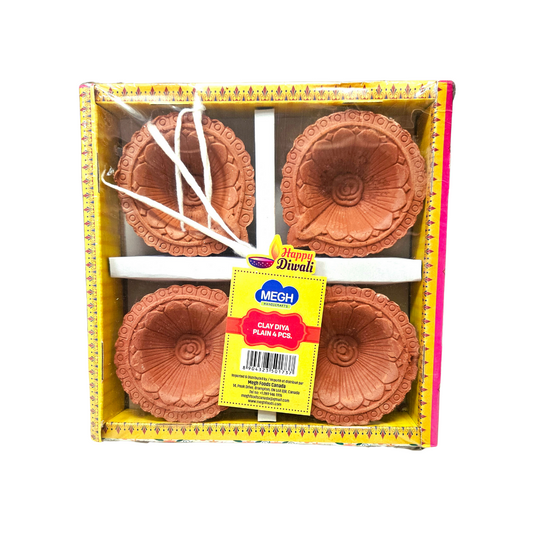 Clay Diya Plain 4 Pieces