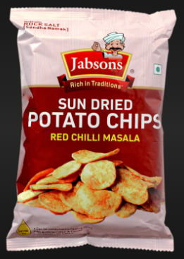 Jabsons Sun Dried Potato Chips(Red Chilli Masala) 110g