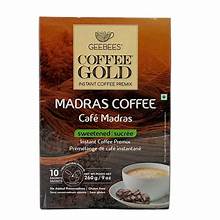 Geebees Madras Instant Coffee Mix Sweetened(10 Sachets)