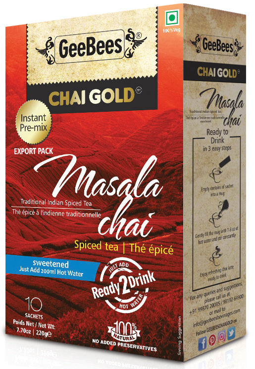 Geebees Masala Tea Mix Sweetened(10 Sachets)