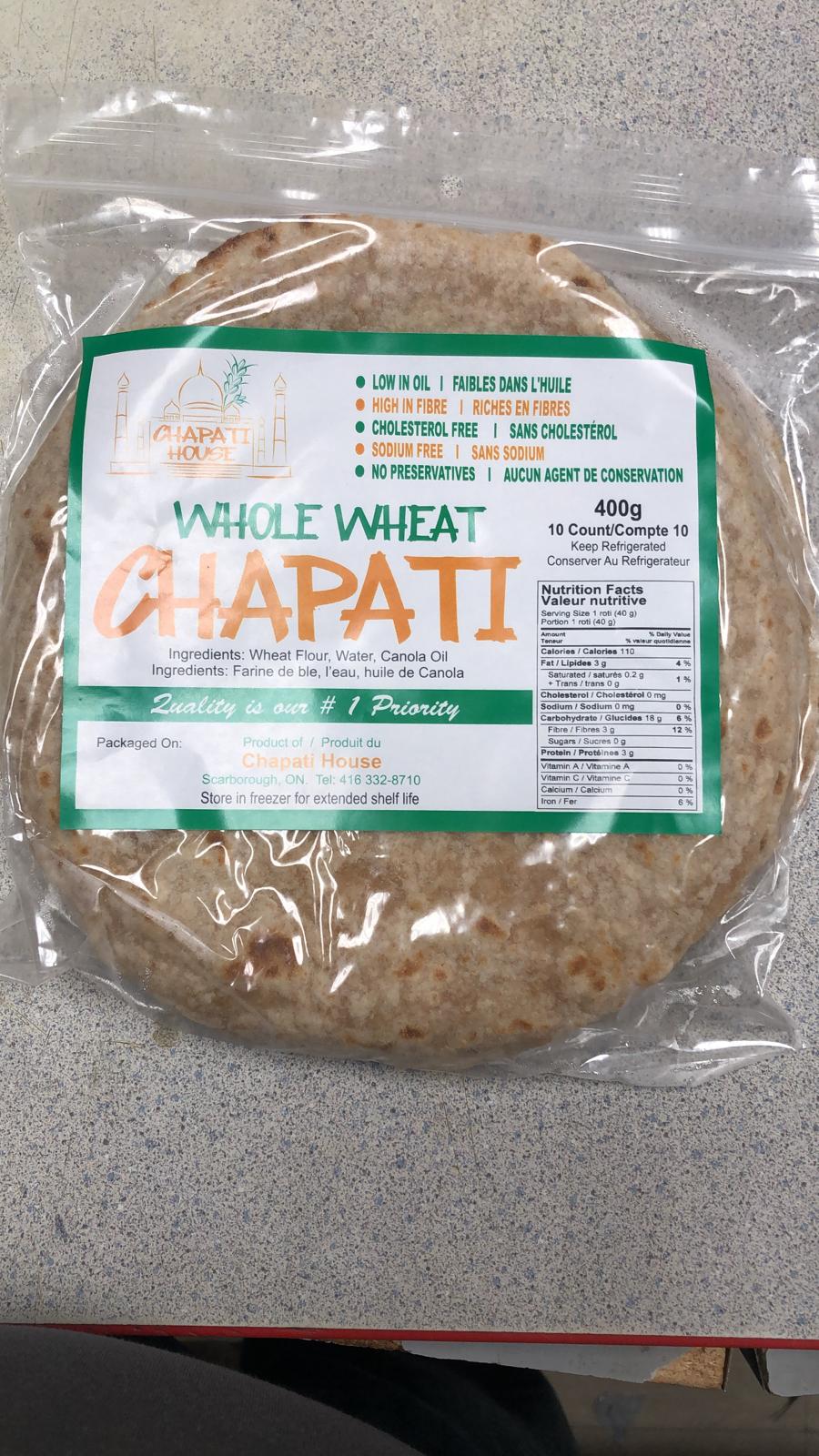 Fresh Whole Wheat Rotis 10pc